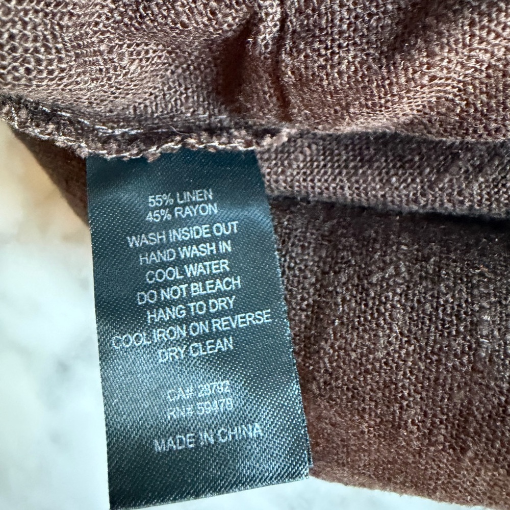 NWT Linen-Blend Crop Top & Drawstring Shorts Set in Chocolate Brown Size Small - Picture 13 of 15